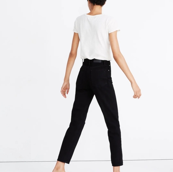 Madewell The Perfect Vintage Jean Womens 33 (38) Black Curvy Tappered Moms AJ192 - Picture 7 of 14